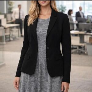 Calvin Klein Women's Black Blazer Suit Jacket Size 6 Notch Lapel Tailored
